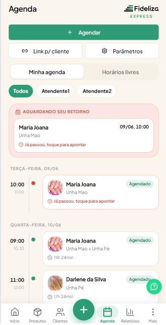 Agenda do Fideliza Express